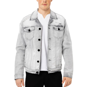 New Arrival Fashion <b>Denim</b> <b>Jackets</b> for <b>Men</b> and High Quality Custom Logo Best Design <b>Men</b> Ripped <b>Denim</b> <b>Jacket</b> - Product Image 1