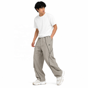 Pantalones Cargo de Nylon para Hombre al por Mayor con Bolsillos Laterales, Cintura Elástica, Impermeables, Transpirables, con Cordón, Estilo Casual de Pierna Ancha Y2K Streetwear USA - Product Image 4