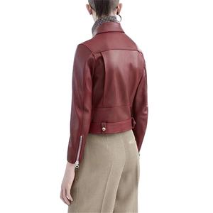 2026 chaqueta de cuero genuino personalizada al por mayor para mujer costuras Premium, manga larga, corte ajustado y logotipo personalizado disponible - Product Image 5