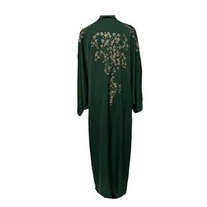 Venta al por mayor de lujo personalizado de seda de manga larga antiarrugas Abaya adultos pequeñas mujeres inspiradas Turquía Dubai mangas con volantes tradicional - Product Image 4