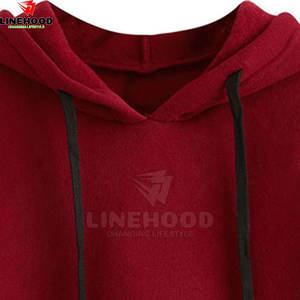 Haute qualité femmes 100% coton haut court sweats à capuche impression personnalisée avant Logo Streetwear Offre Spéciale vêtements d'hiver col à capuche - Product Image 4