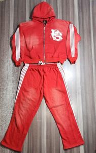 Fabricants de vêtements survêtements de jogging personnalisés impression bouffante 3D logo fermeture éclair sweats à capuche surdimensionnés ensemble pantalons de survêtement et sweat à capuche baggy - Product Image 6