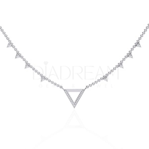 Collier en argent sterling 925 à la mode avec des diamants cultivés Leb Fashion Fine Jewelry pour les mariages et les cadeaux de fiançailles - Product Image 1