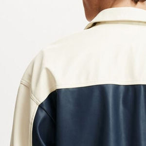 Veste en cuir élégante personnalisée pour hommes Couleur et logo personnalisés Veste en cuir 100% véritable pour hommes Vestes en cuir ajustées - Product Image 5