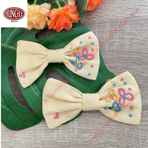 Combo 2 horquillas de lazo elegante de algodón estilo bordado a mano para hacer niñas - Product Image 1