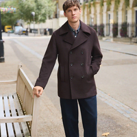 Manteau long en laine de haute qualité pour homme, couleur personnalisée, 100 % laine, col rabattu, boutons en corne, anti-plis, respirant, écologique