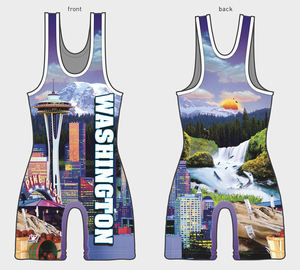 Singlet de Lucha Libre Personalizado de Poliéster Sublimado para Hombres, Niños y Jóvenes, Uniforme de Grappling Profesional para Competencia, Ajuste de Alto Rendimiento - Product Image 3