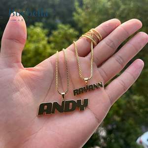 <b>Customized</b> 925 Sterling Silver Moissanite Diamond Pendant <b>Necklace</b> Personalized <b>Name</b> & Couple Jewelry - Product Image 5