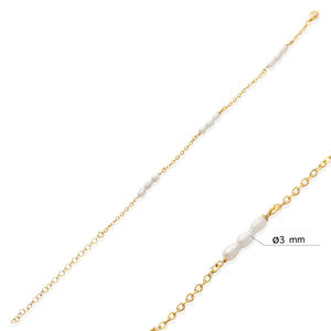 Bracelet à breloques minimaliste à triple perle, vente en gros, fait main, argent sterling 925 turc, plaqué rhodium, plaqué or, bijoux - Product Image 2