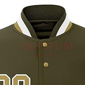 Chaqueta Varsity de Invierno Personalizada para Hombre, Nuevo Estilo, Resistente al Viento, con Cuello Alto de Lana, Transpirable, Ecológica, Color Personalizado - Product Image 3