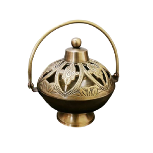 Quemador de incienso de latón de súper calidad, diseño fabuloso, color dorado metálico, quemador de incienso decorativo para festivales y eventos. - Product Image 1