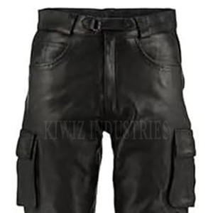 Pantalones Cargo de cuero de moda para hombre, pantalones Cargo de cuero ajustados para hombre, pantalones Cargo de cuero informales cómodos para hombre - Product Image 3