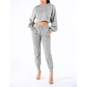 ชุดเสื้อฮู้ดกันลมสำหรับผู้หญิงชุดแฟชั่นมีฮู้ดแบบครอปทนทานแบบโรงงาน - Product Image 1