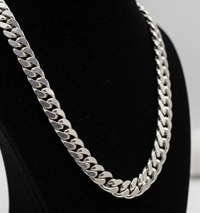 Collar de Cadena Cubana de Plata de Ley 925, Venta Caliente, Hecho a Medida, Múltiples Tamaños, Chapado en Oro Rodio, Joyería de Lujo para Hombre, para Fiestas - Product Image 1