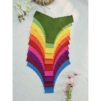Sous-vêtements bikini sexy pour femme, découpés au laser, en soie glacée ajourée, couleur unie, taille mi-haute, en coton tricoté et dentelle, écologiques, respirants, OEM/ODM