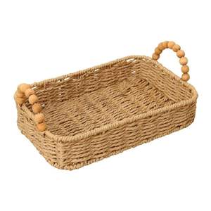 Bandeja Rectangular de Almacenamiento de Papel Trenzado, Estilo Vintage, Ecológica y Sostenible, Decorativa para el Hogar - Product Image 4