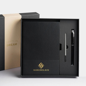 ชุดของขวัญสมุดโน้ตหนังนิ่มสำหรับ A5ธุรกิจโลโก้แบบกำหนดเองชุดของขวัญสมุดแพลนเนอร์พร้อมกล่องใส่ปากกา - Product Image 1