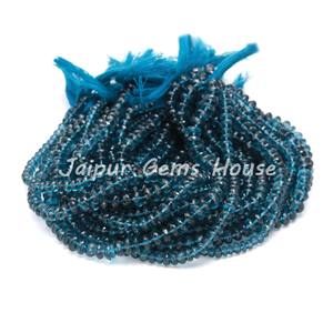 Vente chaude AAA Grade 4-6mm Londres Bleu Topaze Facettes Rondelle Forme Belle Pierre Naturelle Perles De Pierres Précieuses En Vrac pour Bijoux - Product Image 1