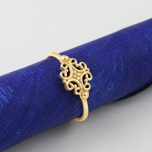 Bague de pouce classique dorée pour homme, motif fleur et feuille, en alliage de bronze/laiton/or, plaquée or, pour mariage - Product Image 4