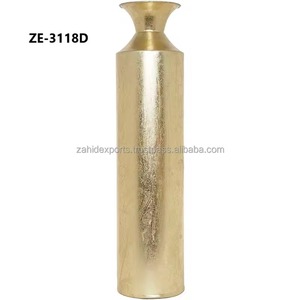 Modern Handmade Brass Floor Vase <b>Gold</b> Finish Decorative Metal Vase for Interior Design - Product Image 4