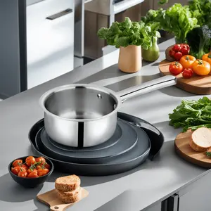 Mini-plat de service en acier inoxydable OEM en gros, petit pot à condiments avec poignée, vaisselle pour hôtels, restaurants et traiteurs - Product Image 3