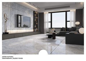 Carreaux de sol muraux en porcelaine brillante de qualité supérieure 1200x1800 Grand format 120x180cm Carreaux GVT polis Collection d'exportation durable et élégante - Product Image 5