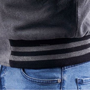 Veste de baseball universitaire à capuche pour homme de style américain, corps en laine, manches en cuir, fermeture éclair, patchwork vintage d'équipe - Product Image 5