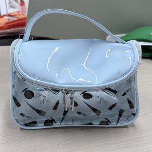 Fashion PVC Zipper <b>Cosmetic</b> Bag Soft Handle-Waterproof Multi-Purpose Travel Storage <b>Organizer</b> (Medium Capacity) - Product Image 1
