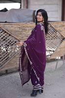 Ensemble Sharara Indien Rouge Premium pour Femme, Broderie Lourde, Tenue de Mariage et de Fête, Kurta avec Plazo et Dupatta, Séchage Rapide, Coupe Ajustée