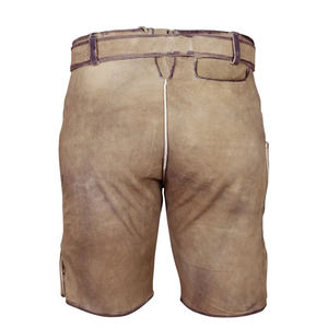 Short classique allemand confortable en cuir suédé pour hommes, motifs personnalisés brodés, couleur unie, décontracté - Product Image 3