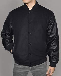 Chaqueta Universitaria de Invierno para Hombre, Estilo Bomber, Mezcla de Lana, 100% Algodón con Mangas de Cuero, Chaqueta Universitaria Letterman - Product Image 6