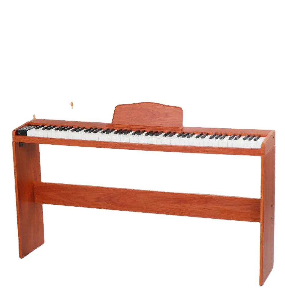 Keyboard piano elektronik kayu 88 nada, instrumen musik dengan MIDI dan respons sentuh