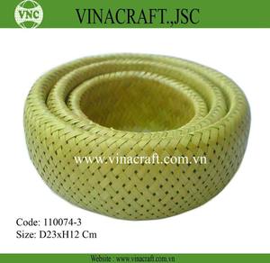 100% Natural <b>Bamboo</b> Storage Baskets Economically Priced Kitchen <b>Containers</b> Colorful Organizer Vietnam Embroidered Storage Basket - Product Image 3