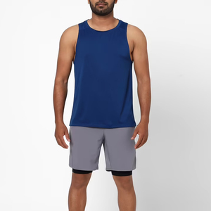 Couleur bleue hommes gym fitness débardeur 2024 personnalisé classique col rond confortable Durable séchage rapide respirant doux hommes débardeur - Product Image 1