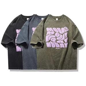 Camiseta de algodón de gran tamaño de diseño personalizado con logotipos impresos en 3D mangas cortas duraderas y antibolitas - Product Image 2