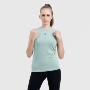 เสื้อกล้ามผ้าถักระบายอากาศได้ดีสีเขียวอ่อนเสื้อผ้ากีฬาใส่สบาย - Product Image 4