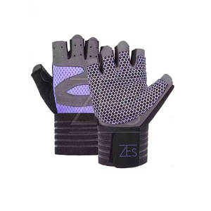 Gants de sport en cuir à demi-doigts de couleur unie - Fabriqués sur mesure, légers, unisexes, pour adultes - Product Image 1