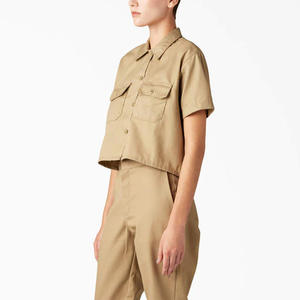 Camisas DE TRABAJO DE uniforme de oficina de manga corta para mujer personalizadas con impresión de logotipo Tops de negocios formales OEM ODM Factory - Product Image 4