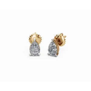 ต่างหูเพชรทรงลูกแพร์คุณภาพสูง ทอง 18K แบบ Eternity  ผลิตจากเพชรเลี้ยงในห้องปฏิบัติการ สำหรับขายส่งและส่งออก B2B - Product Image 4