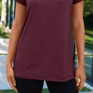 T-shirts ajustés pour femmes, plusieurs styles, couleurs, techniques d'impression unies, vêtements vierges bon marché, vente en gros directement de l'usine - Product Image 4