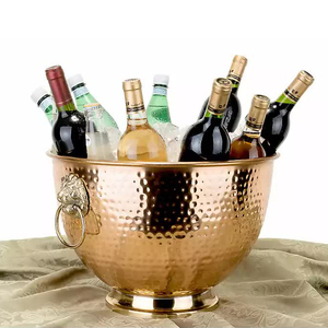 Offre Spéciale bol à boissons en cuivre martelé de bonne qualité avec Logo personnalisé pour Bar, refroidisseur de vin pour fête - Product Image 1