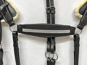 Elegante coraza de 5 puntos y Martingle Para Caballo decorado con piedras brillantes Coraza de cuero plegable de temporada no pico - Product Image 3