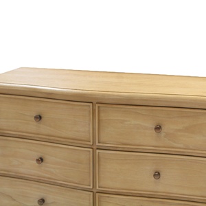 Natural Finish Mindi <b>Wood</b> Low Wide <b>Chest</b> from Anastasia Bedroom Collection for Stylish Home Storage - Product Image 6