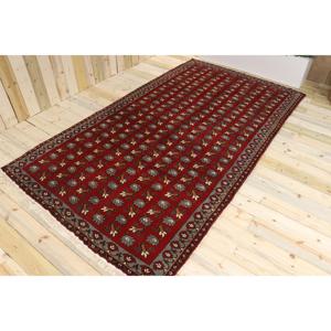 Tapis de 5,9 x 10,5 pieds, tapis vintage, tapis turc en laine rouge à pois - Product Image 1