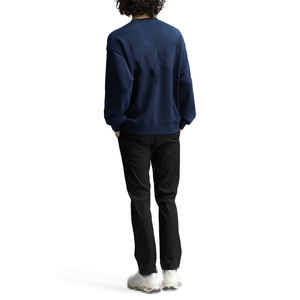 2025 hommes Vintage Western hiver découpé solide pull sweat haute qualité Polyester/coton surdimensionné - Product Image 5