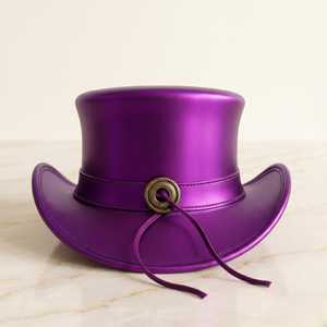 Sombrero de copa Steampunk verde metálico hecho a mano de primera calidad, accesorio de disfraz de lujo para el Día de San Patricio. - Product Image 2
