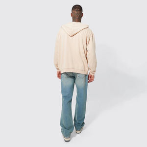 Sweat à capuche à fermeture éclair intégrale en molleton lourd personnalisé avec logo pour homme, hiver, 100% coton, imprimé numérique avec col à capuche - Product Image 2