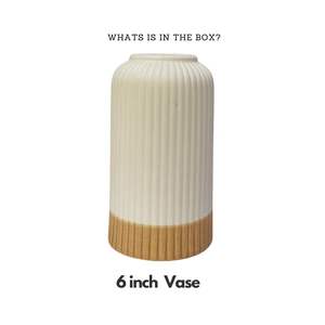 Vases à fleurs de couleur dorée et blanche de bonne qualité Style Art déco en céramique pour herbe de pampa et fleurs séchées pour la décoration de sol - Product Image 3