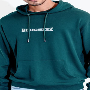 Prix d'usine de qualité supérieure pull à capuche surdimensionné pour hommes conception d'épaule tombante avec impression bouffante de poids élevé pour la saison d'hiver - Product Image 2