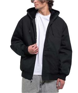 Chaqueta de trabajo de primavera para hombre, estilo vintage, de mezclilla con logotipo personalizado, exterior de lona de algodón con cremallera frontal. - Product Image 1